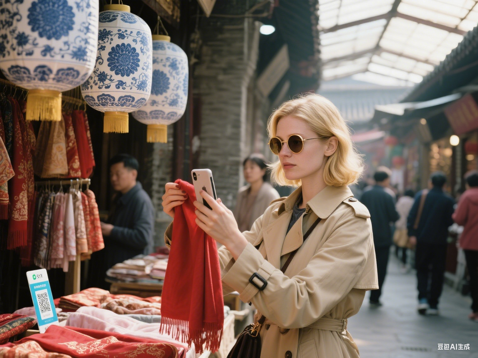 Internationale Touristen von der Bequemlichkeit des Einkaufens in China begeistert